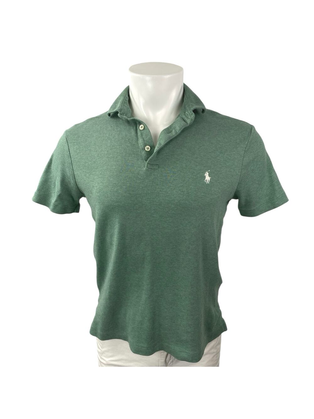 Polo Ralph Lauren Iconic Mesh Men's Green Collared Short Sleeve Polo Shirt Top M